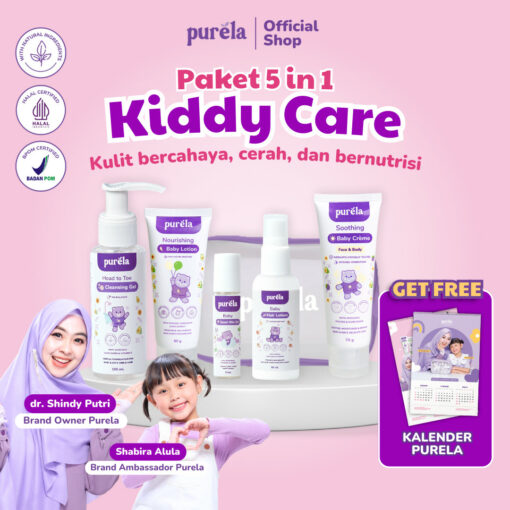(FREE Kalender) Purela Kiddy Care Skincare 5in1 - No SLS & Paraben, Tanpa Pewangi, Tanpa Alkohol, PH