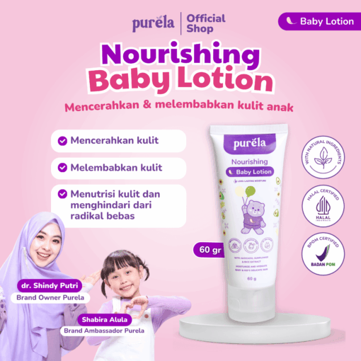 Purela Nourishing Baby Lotion 60 gram - Natural Skincare - Skincare Baby - Lotion Baby - Natural Org