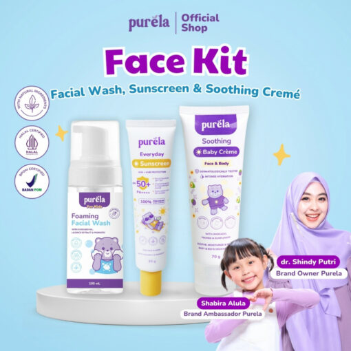 FACE KIT (Foaming facial wash 100 ml, Sunscreen 30 gr, Soothing creme 70 gr)