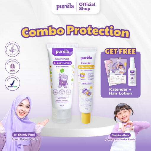 Combo Protection [FREE Hair Lotion 60ml, free kalender], sunscreen 30 gr, baby lotion 60 gr