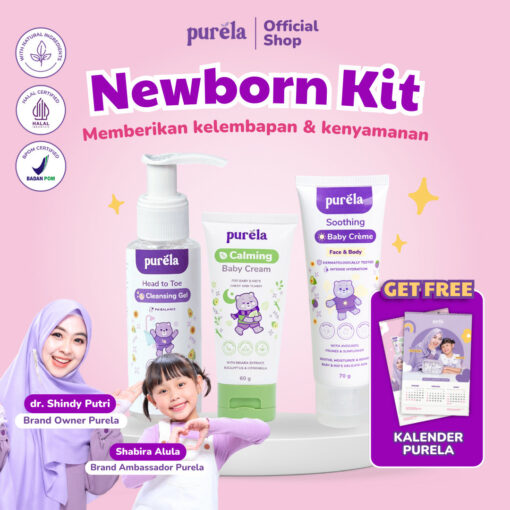 (FREE Kalender) NewBorn Kit- (Head To toe cleansing gel 100 ml, Calming cream 60 gr, Soothing creme